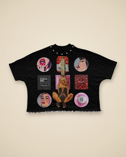 Val de Project Q, camiseta del Drop 001 Twin Flames, 100% algodon con rhinestones, diseñada en Puerto Rico